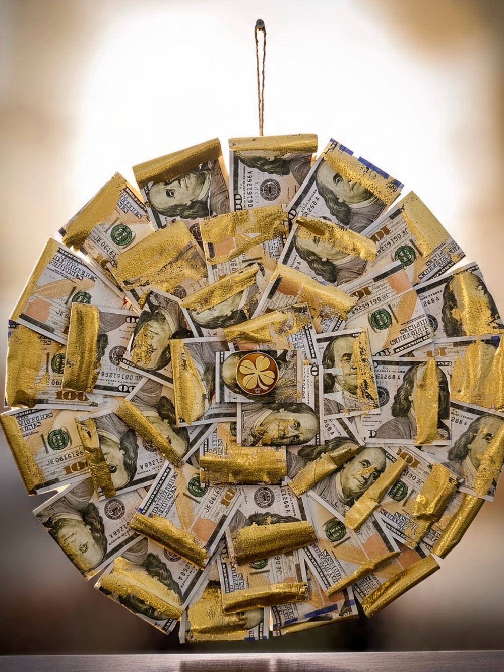 Wall Talisman for Wealth & Good Luck with Gold Leaf